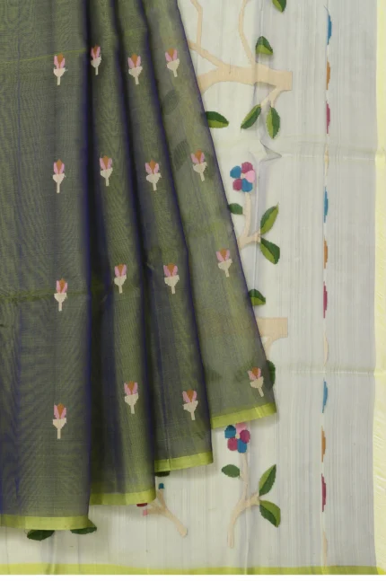 Green Bengal Jamdani Saree