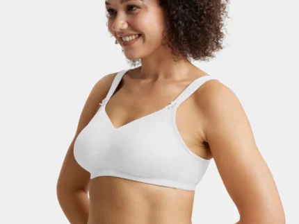 White Non Padded Soft Touch Microfiber Elastane Stretch Full Coverage Minimizer Bra