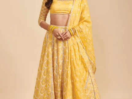 Morni Organza Yellow Lehenga