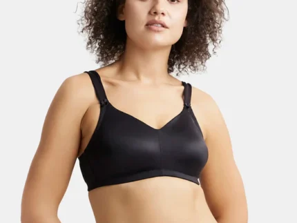 Non Padded Black Soft Touch Microfiber Elastane Stretch Full Coverage Minimizer Bra