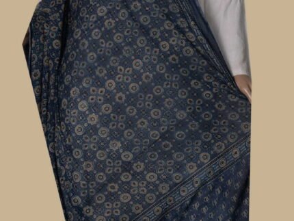 Indigo with Pattern Ajrak Mul Cotton Dupatta