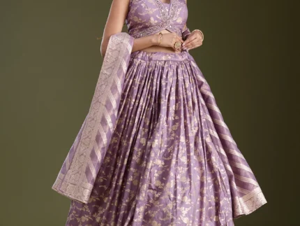 Sequins Soft Raw Silk Readymade Lehenga