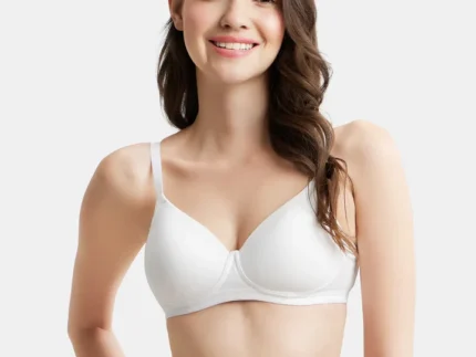 White Wire free Padded Super Combed Cotton Elastane Stretch Full Coverage Bra