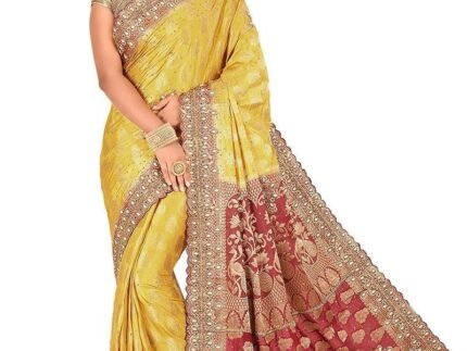 Yellow Art Silk Kancheepuram Saree Festive Wear
