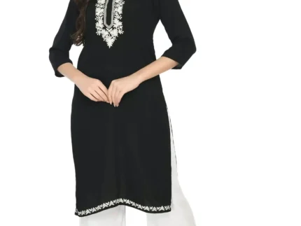 Black Zari Work Kashmiri Kurti