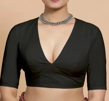 Saree Lehenga Blouse Deep -V Neck Half sleeves blouse for women !! blouse , women blouse