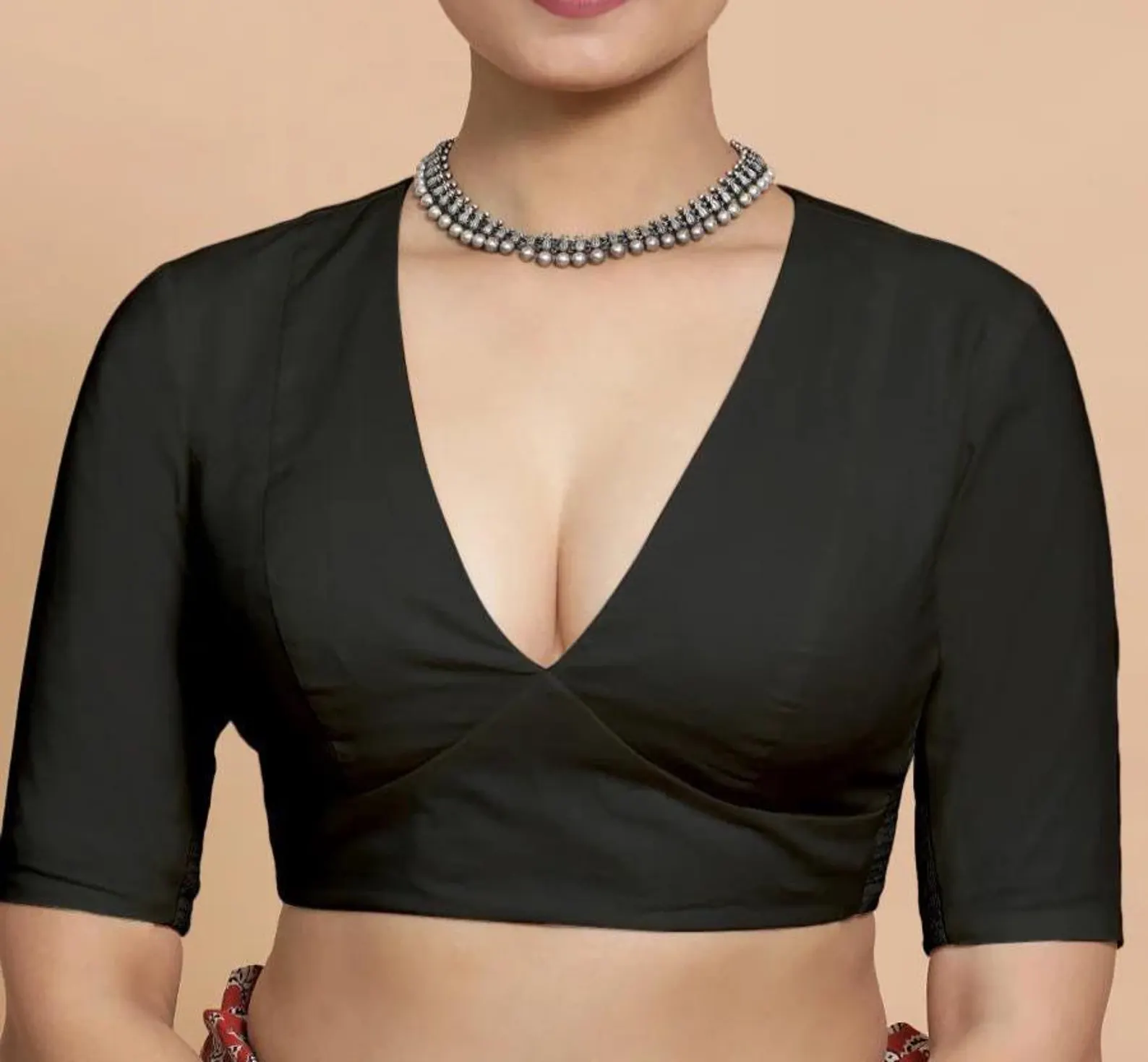 Saree Lehenga Blouse Deep -V Neck Half sleeves blouse for women !! blouse , women blouse