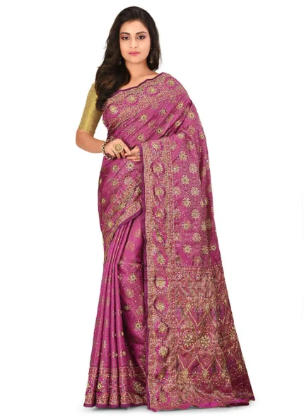 Pink Art Silk Kancheepuram Saree Festive Wear